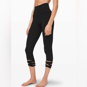 Lululemon Align Crop 21" Love Knot Black Leggings Size 6
